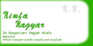 nimfa magyar business card